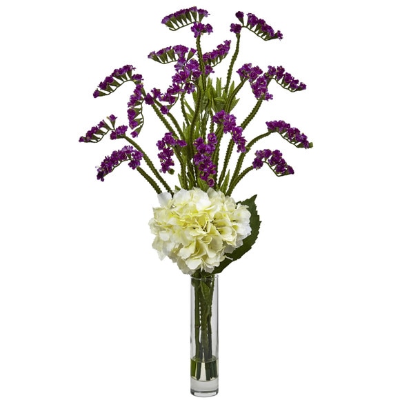 Hydrangea and Statice Bud Arrangement - SKU #1422-PW - 2